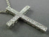 ESTATE .25CT DIAMOND 14KT WHITE GOLD 3D CLASSIC FILIGREE MILGRAIN CROSS PENDANT