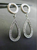 ESTATE .46CT DIAMOND 14KT WHITE GOLD MATTE & SHINY CIRCLE & PEAR SHAPE EARRINGS