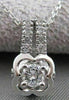 ANTIQUE .48CTW DIAMOND SOLITARE 14KT WHITE GOLD SLIDE PENDANT + CHAIN VVS #15021