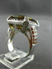 ESTATE MASSIVE 3.0CTW DIAMOND SAPPHIRE & QUARTZ 14KT WHITE GOLD ENGAGEMENT RING