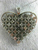 ESTATE LARGE 1.10CT DIAMOND 14K WHITE GOLD HANDCRAFTED ETOILE HEART LOVE PENDANT