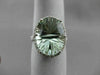 ESTATE LARGE 9.70CTW DIAMOND & AAA GREEN AMETHYST 14KT WHITE GOLD OVAL HALO RING