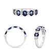 1.70CT DIAMOND & AAA SAPPHIRE 14KT WHITE GOLD 3D OVAL & ROUND ANNIVERSARY RING