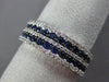 ESTATE 1CT DIAMOND & SAPPHIRE 14KT WHITE GOLD MULTI ROW WEDDING ANNIVERSARY RING