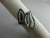 ESTATE WIDE 2.38CT WHITE & BLACK DIAMOND 14KT WHITE GOLD 3D MULTI LEAF LOVE RING