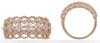 WIDE .50CT DIAMOND 14K WHITE GOLD ROUND MULTI ROW FLOWER SEMI ETERNITY LOVE RING
