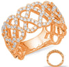 WIDE .76CT DIAMOND 14KT ROSE GOLD 3D 4 LEAF CLOVER FLOWER DOUBLE HEART LOVE RING