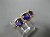 ESTATE WIDE 1.48CT DIAMOND & AAA AMETHYST 14K ROSE GOLD PAST PRESENT FUTURE RING