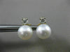 ESTATE .24CT DIAMOND & PEARL 14KT WHITE YELLOW GOLD SOLITAIRE POST EARRING 25109