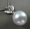 ESTATE LARGE .06CT DIAMOND 14KT WHITE GOLD 3D AAA SOUTH SEA PEARL FLOWER PENDANT