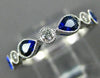 ESTATE .98CT DIAMOND & AAA SAPPHIRE 14KT WHITE GOLD 3D WEDDING ANNIVERSARY RING