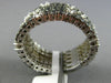 WIDE 3.75CT WHITE & BLACK DIAMOND 14KT WHITE GOLD 3D MULTI ROW ANNIVERSARY RING