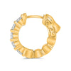 1.15CT DIAMOND 14KT YELLOW GOLD 3D CLASSIC 5 STONE HUGGIE HOOP HANGING EARRINGS