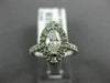 ESTATE LARGE 1.0CT ROUND & MARQUISE DIAMOND 14K WHITE GOLD HALO ENGAGEMENT RING