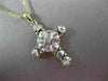 ESTATE .25CT BAGUETTE DIAMOND 14KT WHITE & YELLOW GOLD 3D CROSS PENDANT #11457