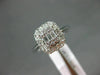 ESTATE WIDE .50CT DIAMOND 14KT WHITE GOLD 3D SQUARE CLUSTER HALO ENGAGEMENT RING