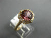 LARGE 2.42CT DIAMOND & AAA PINK TOURMALINE 14K ROSE GOLD FLOWER ENGAGEMENT RING