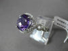 ESTATE 3.96CTW DIAMOND & AAA EXTRA FACET AMETHYST 14KT WHITE GOLD FILIGREE RING