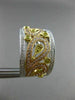 LARGE 1.26CT WHITE PINK & FANCY YELLOW DIAMOND 18KT TRI COLOR GOLD EARRINGS