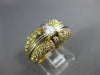 ESTATE WIDE 1.50CT DIAMOND 18K 2 TONE GOLD PAVE EMERALD CUT ENGAGEMENT RING #140