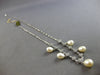 LARGE .80CT DIAMOND & AAA PEARL 14KT WHITE GOLD GRADUATING CHANDELIER NECKLACE
