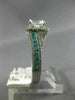 ESTATE 1.34CT DIAMOND & AAA PARAIBA 14K WHITE GOLD INFINITY HALO ENGAGEMENT RING