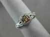 ESTATE 1.03CT WHITE & CHOCOLATE FANCY DIAMOND 18K 2 TONE GOLD 3D ENGAGEMENT RING