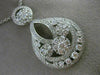 ANTIQUE LARGE 2.70CT DIAMOND 14KT WHITE GOLD MULTI FLOWER CLUSTER PENDANT #20199