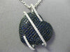 LARGE 3.85CT DIAMOND & AAA SAPPHIRE 18K WHITE & BLACK GOLD 3D HEART LOVE PENDANT