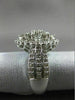 ESTATE LARGE 1.50CT DIAMOND 14KT WHITE GOLD 3D FILIGREE MARQUISE CLUSTER RING FG