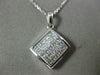ESTATE 1.0CT DIAMOND 14KT WHITE GOLD 3D INVISIBLE SQUARE FLOATING PENDANT #17673