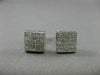 ESTATE 1.12CT DIAMOND SQUARE PRINCESS 14KT WHITE GOLD SCREW BACK EARRINGS #15743