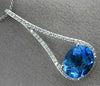 ESTATE X LARGE 5.69CT DIAMOND & AAA BLUE TOPAZ 14K WHITE GOLD PEAR SHAPE PENDANT