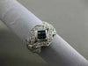 ESTATE WIDE 1.10CT DIAMOND SAPPHIRE 14K WHITE GOLD 3D OPEN FILIGREE PROMISE RING