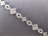 ESTATE 2.74CT DIAMOND 14KT WHITE GOLD ROUND 4 LEAF CLOVER FLOWER TENNIS BRACELET