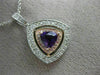 LARGE 1.15CT DIAMOND & AAA AMETHYST 14K WHITE & ROSE GOLD 3D DOUBLE HALO PENDANT