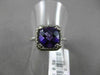 ESTATE 2.50CT DIAMOND & AAA EXTRA FACET AMETHYST 14KT WHITE GOLD 3D HALO RING