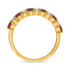 1.35CT DIAMOND & AAA RUBY 14KT YELLOW GOLD ROUND SHARED PRONG ANNIVERSARY RING