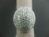 ESTATE LARGE 6.05CTW DIAMOND 18KT WHITE GOLD FLAT DOME SHAPE FUN RING STUNNING!