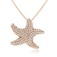 1.40CT WHITE & CHOCOLATE FANCY DIAMOND 14KT ROSE GOLD STINGRAY FLOATING PENDANT