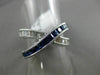 ESTATE WIDE 1.85CT DIAMOND & AAA SAPPHIRE 14KT WHITE GOLD MILGRAIN X LOVE RING