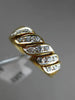 ESTATE .22CT DIAMOND 14KT 2 TONE GOLD MULTI WAVE WEDDING ANNIVERSARY RING #1600