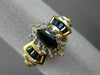 ESTATE .98CT DIAMOND & SAPPHIRE 14KT WHITE & YELLOW GOLD 3D HALO ENGAGEMENT RING