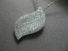 ESTATE .90CT DIAMOND 18KT WHITE GOLD WAVE PENDANT WITH CHAIN BEAUTIFUL #22308