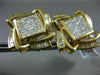 ESTATE MASSIVE 3.6CT DIAMOND 14KT YELLOW GOLD 3D FLOWER SQUARE CLIP ON EARRINGS