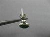 ESTATE .90CT WHITE & BLUE DIAMOND 14KT WHITE GOLD ROUND CLUSTER HANGING EARRINGS