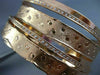ESTATE WIDE .42CT DIAMOND 14K ROSE GOLD 3D MULTI ROW CRISS CROSS BANGLE BRACELET