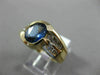 ESATE WIDE 1.89CT DIAMOND & SAPPHIRE 14K TWO TONE GOLD SEMI BEZL ENGAGEMENT RING