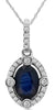 1.14CT DIAMOND & AAA SAPPHIRE 14KT WHITE GOLD OVAL & ROUND FUN FLOATING PENDANT