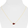 1.73CT DIAMOND & AAA RUBY 18KT YELLOW GOLD 3D PEAR SHAPE SOLITAIRE HALO NECKLACE